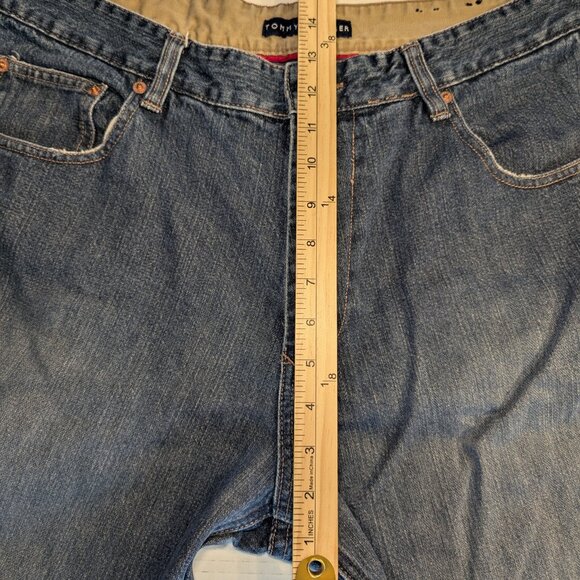 Tommy Hilfiger Jeans Mens 34x32 Blue Denim Relaxed Fit Y2K midrise VTG - Picture 2 of 8